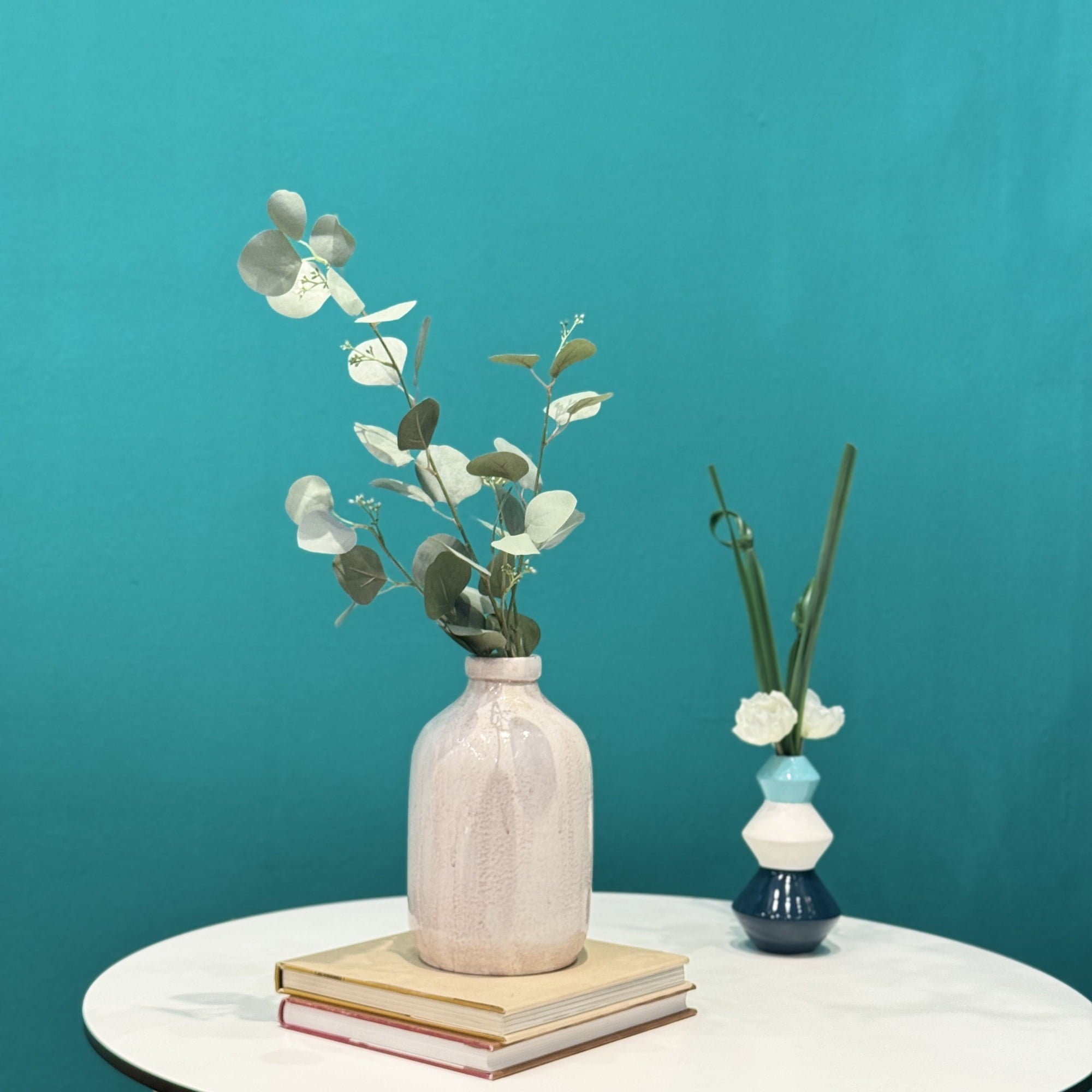 (2 pack) Mainstays Artificial Green Round Leaf Eucalyptus Stem, 34in Tall Floral Picks